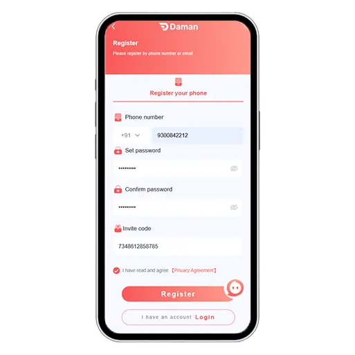 Rummy 777 Registration Step 2